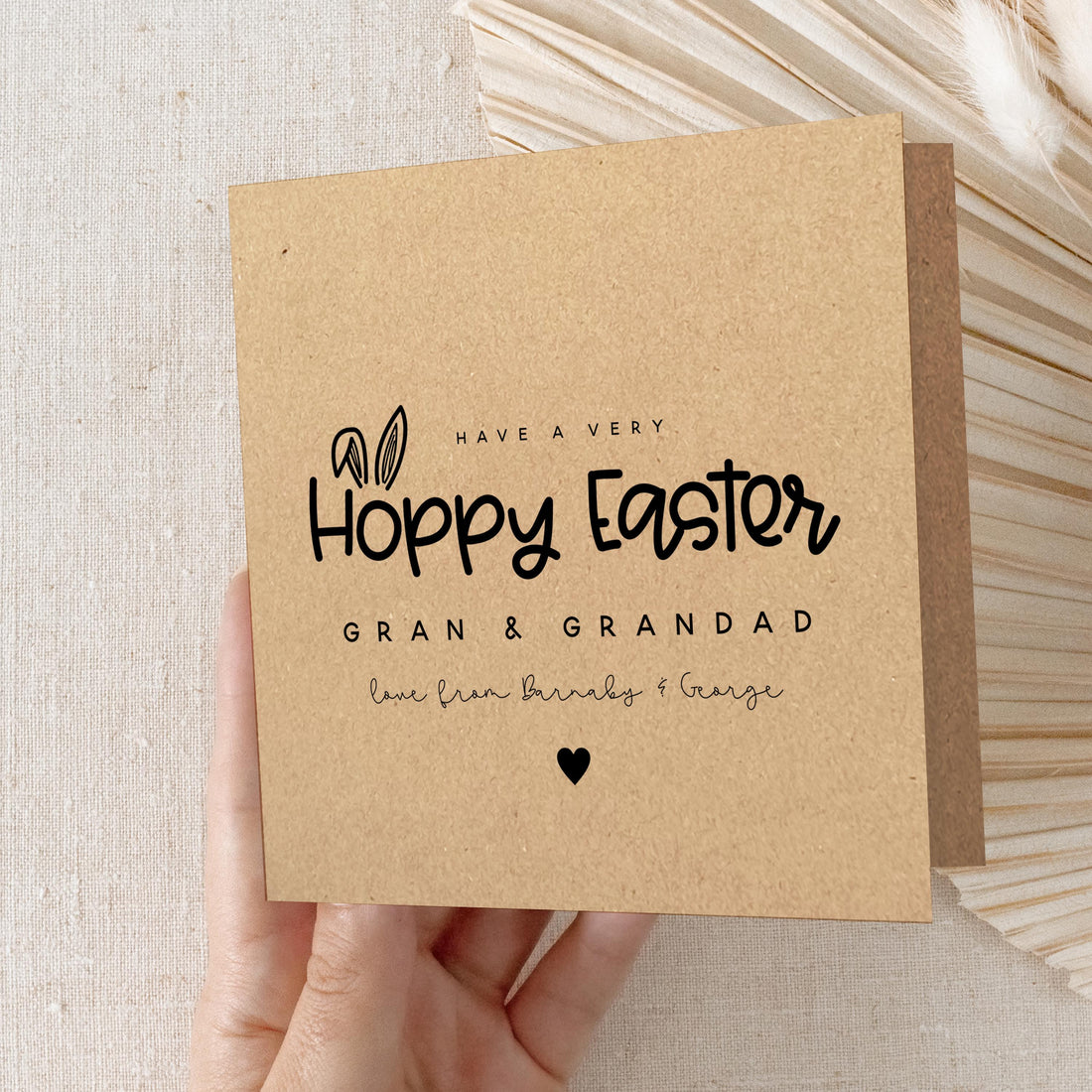 Kraft Easter Card Personalised, Card For Grandparents From Kids, Happy Easter Card, Card For Gran, Grandma, Gramps, Grandpa, Easter Gift