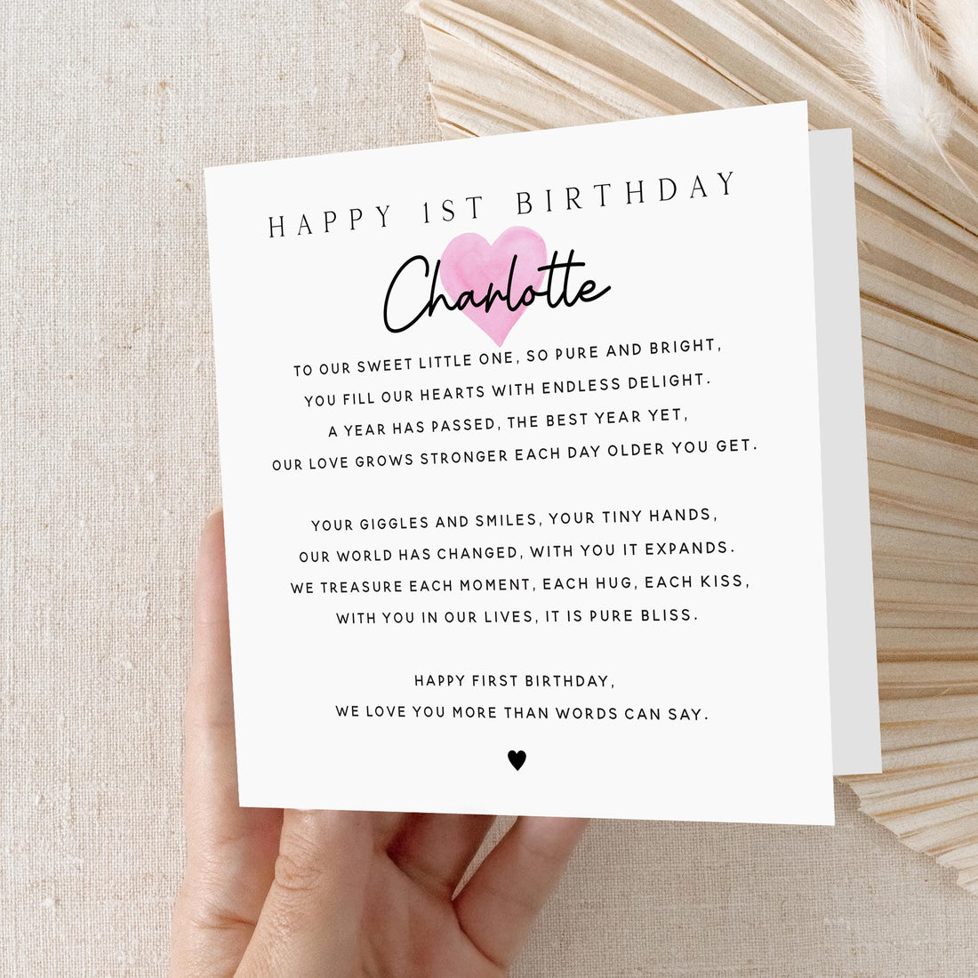 1st Birthday Card,To Our Daughter Poem,Children&