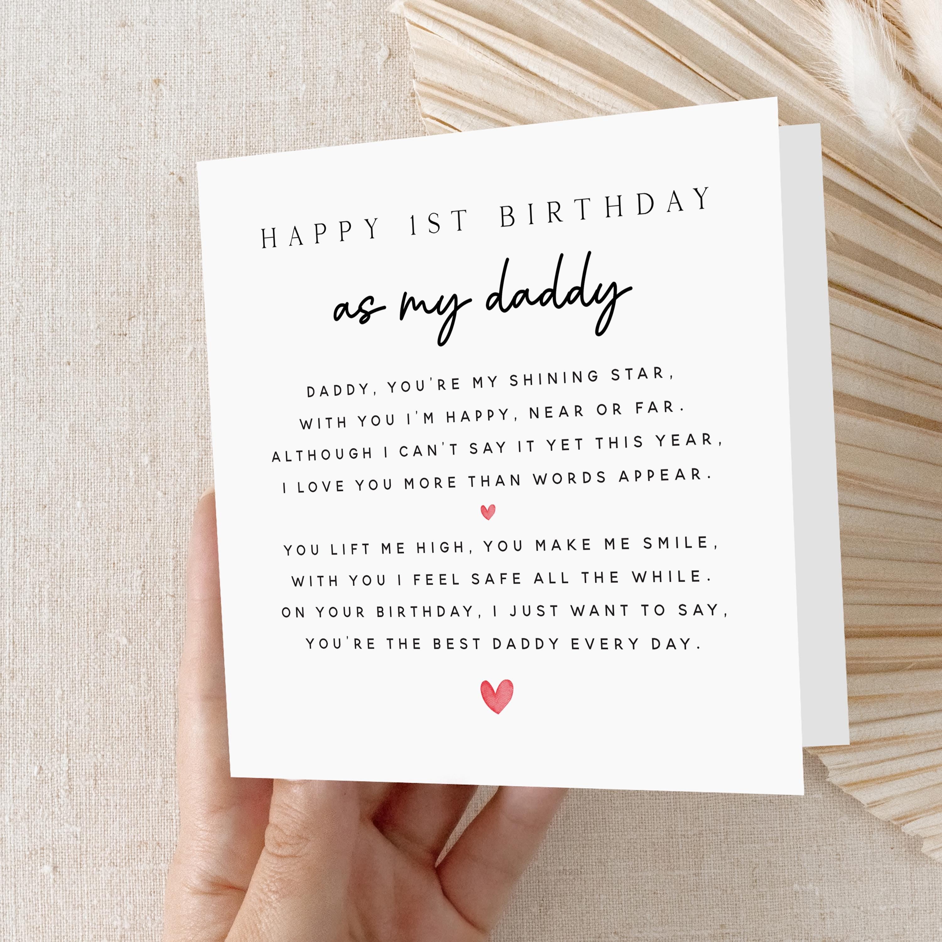 First Birthday As My Daddy Card,Poem Birthday Card For Dad, First Birthday As Dad, Birthday Card For Him, Daddy Birthday Verse, New Dad Card