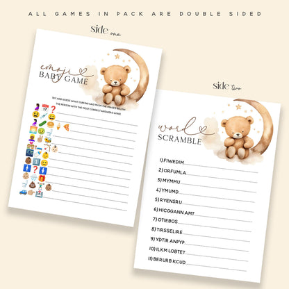 Teddy Bear Theme Games Bundle 6 Games (Double Sided)