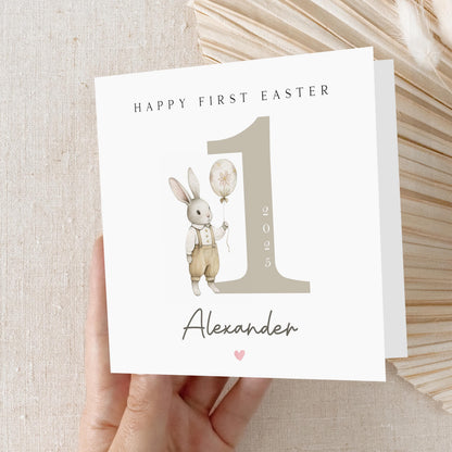 First Easter Card Personalised, Easter Card For Baby, My First Easter, Easter Card, Card For Son, Daughter, Grandkids, Bunny Easter Gift