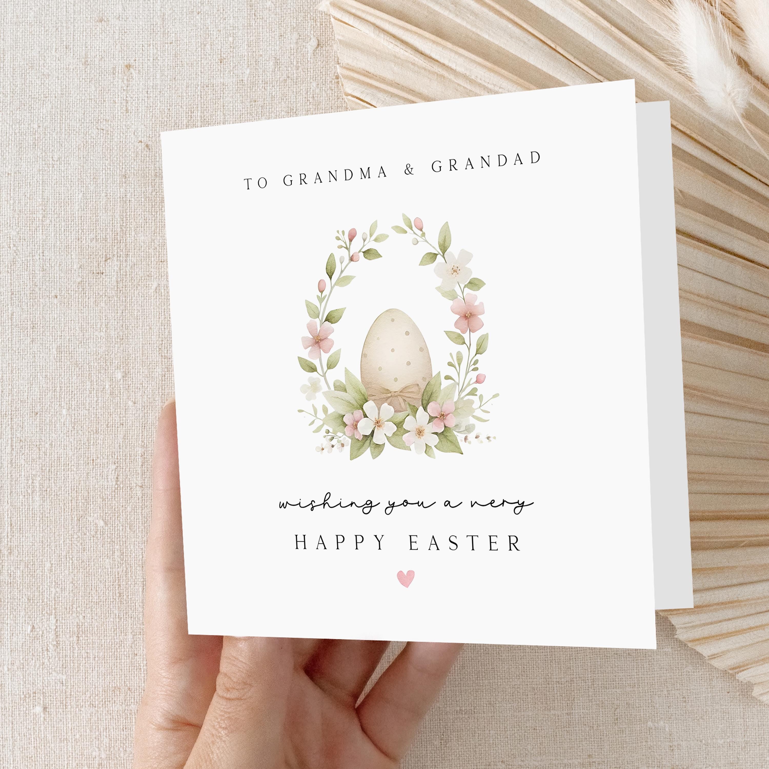 Easter Card For Grandparents, Easter Card For Gran, Grandad, Nanny, Grampy, Grandma, Nanna, Gramps, Happy Easter Bunny,Easter Gift From Kids