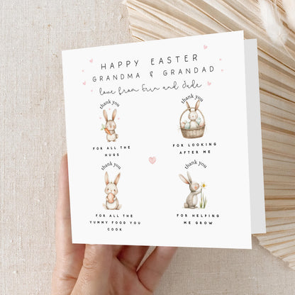 Easter Card Personalised, Card For Grandparents From Kids, Happy Easter Card, Card For Gran, Grandma, Gramps, Grandpa, Nanny, Easter Gift