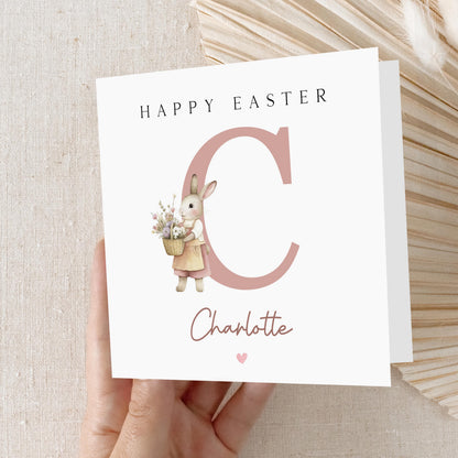 Kids Easter Card Personalised, Easter Card For Children, Card For Daughter, Niece, Granddaughter, Happy Easter Card,Bunny Rabbit,Easter Gift
