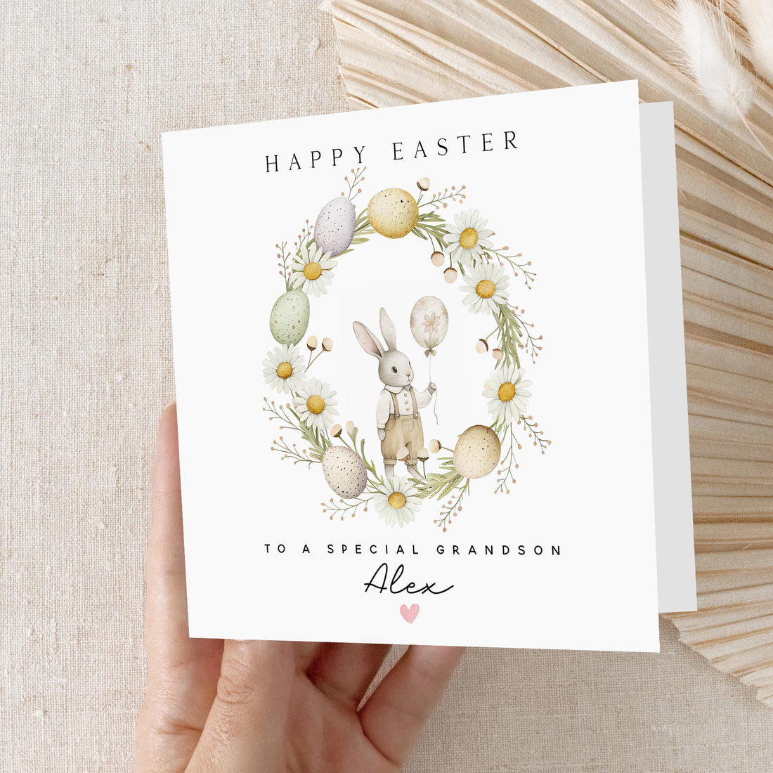 Easter Card Personalised, Easter Bunny Rabbit Card, Easter Card For Children, Card For Daughter, Son, Granddaughter, Grandson, Easter Gift