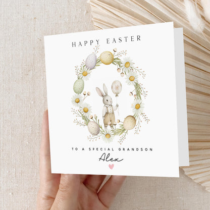Easter Card Personalised, Easter Bunny Rabbit Card, Easter Card For Children, Card For Daughter, Son, Granddaughter, Grandson, Easter Gift