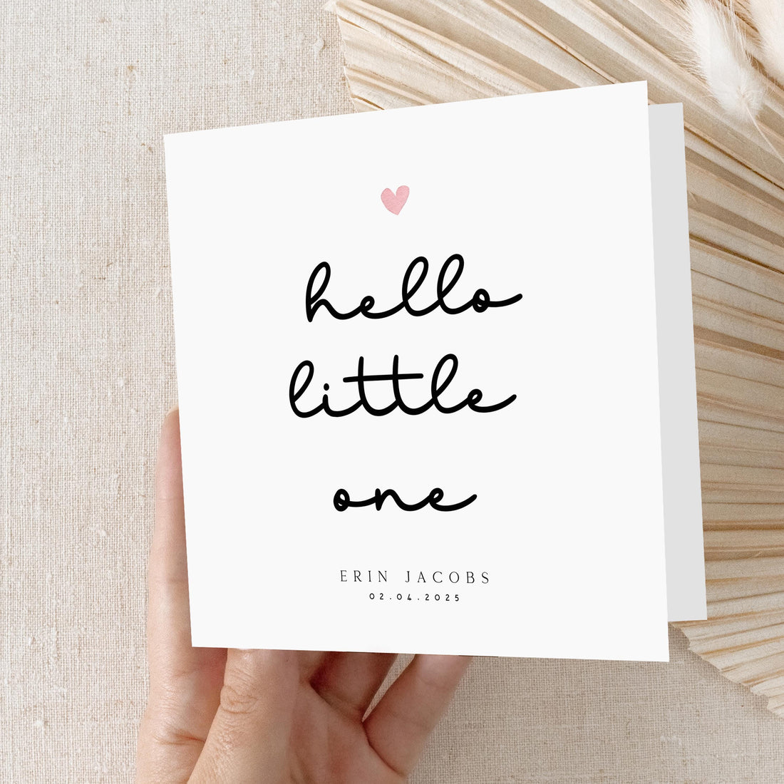 Personalised New Baby Card, Welcome to the World Card, Hello Little One Card, Congratulations New Baby Card, Kraft Envelope Included 6 x6