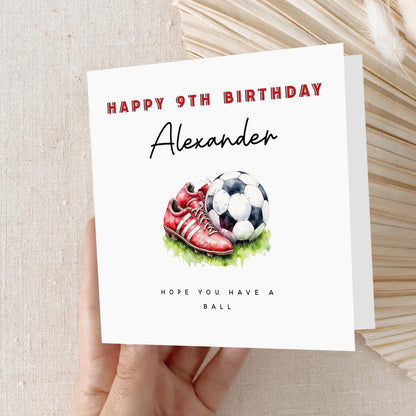 Football Birthday Card, Personalised Children&