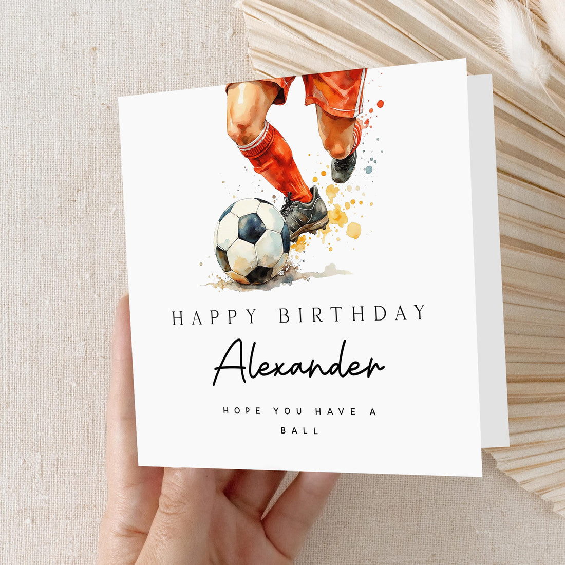 Football Birthday Card, Personalised Footie Birthday Card,Men Boys Football Birthday Card,Son,Grandson,Nephew, Football Gift, Card For Teen