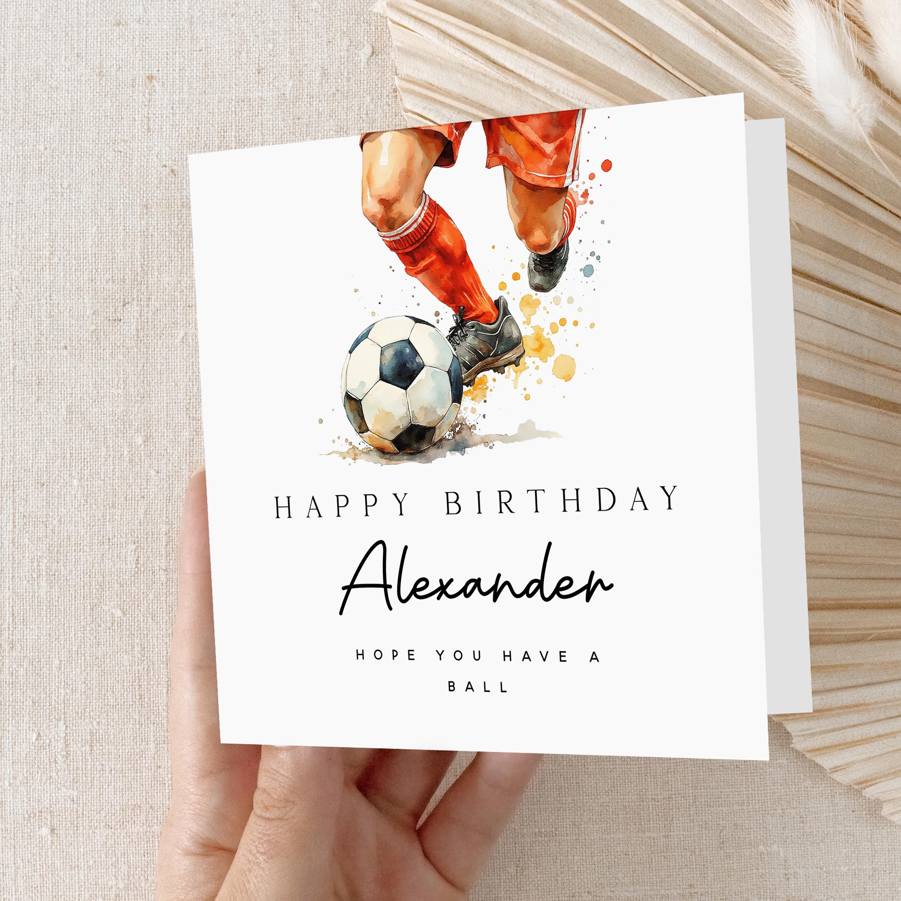 Football Birthday Card, Personalised Footie Birthday Card,Men Boys Football Birthday Card,Son,Grandson,Nephew, Football Gift, Card For Teen