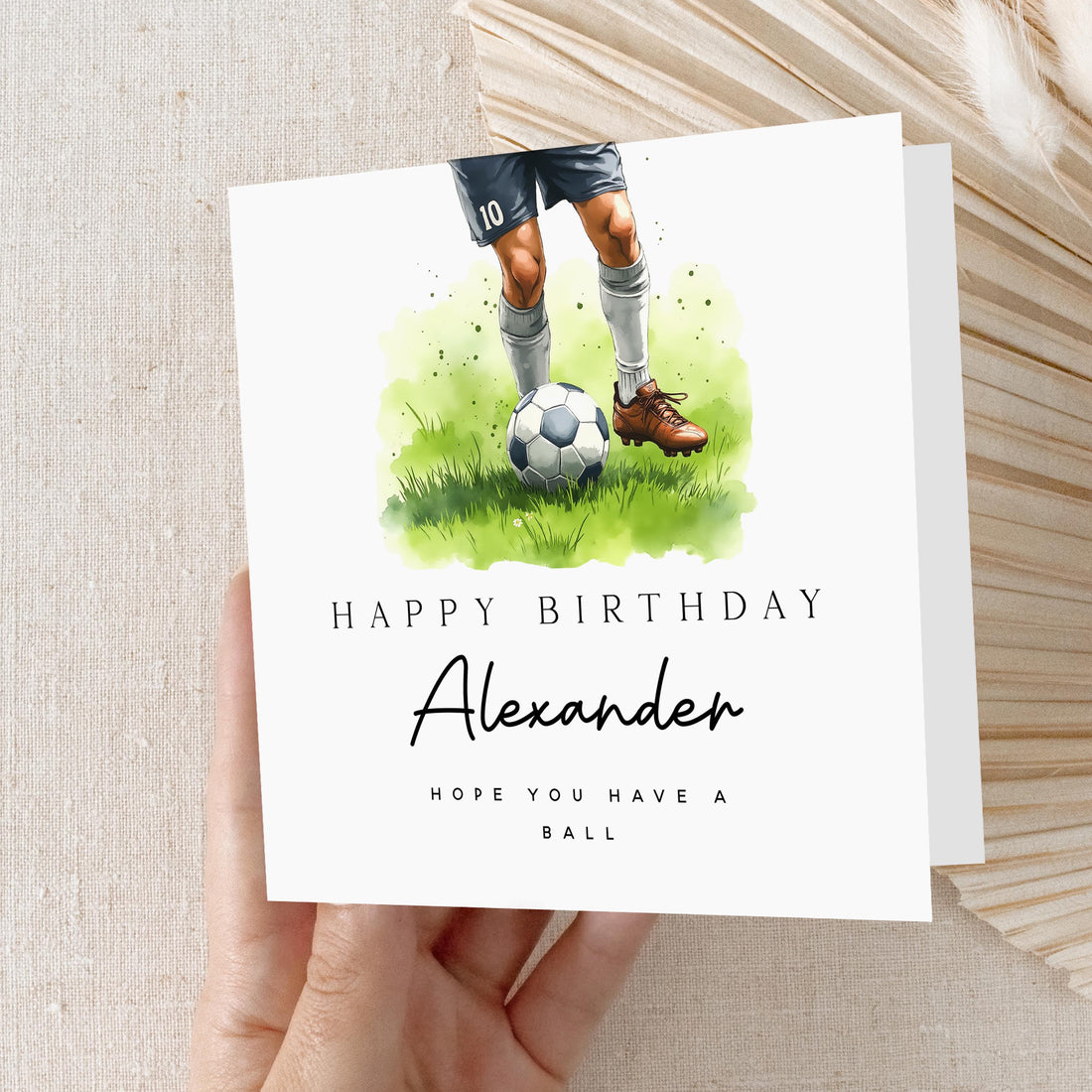 Football Birthday Card, Personalised Footie Birthday Card, Men Boys Football Birthday Card,Son,Grandson,Nephew, Football Gift, Card For Him