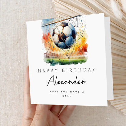Football Birthday Card, Personalised Footie Birthday Card, Football Birthday Card, Friend,Son,Grandson,Nephew, Football Gift, Card For Him