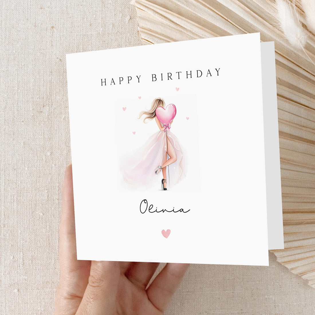 Personalised Birthday Card, Heart Birthday Card For Bestie, Best Friend, Daughter, Granddaughter, Sister, Niece, Mum ,Auntie, Birthday Gift
