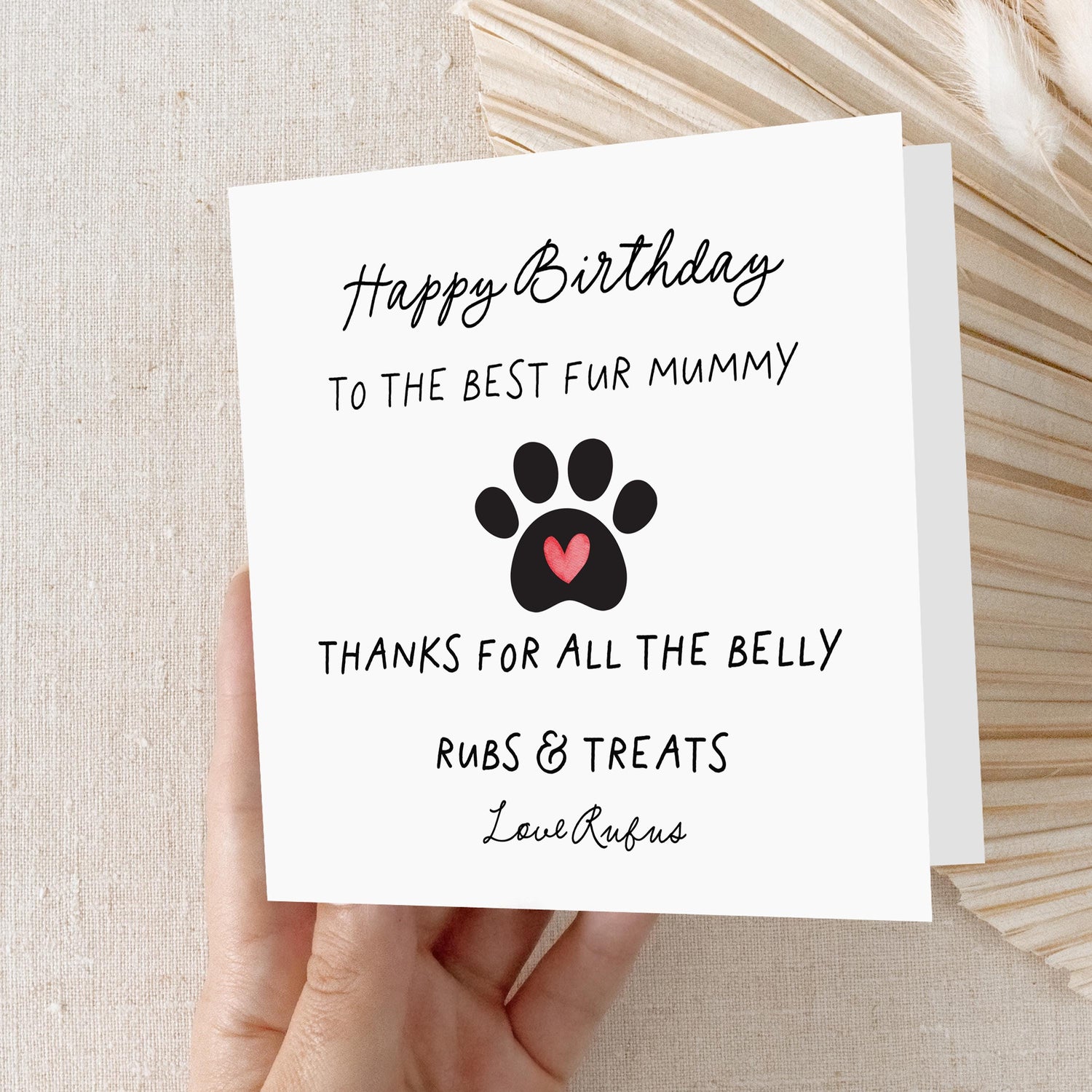 Birthday Card From Dog-Happy Birthday Card-Boyfriend Girlfriend Wife Husband Card-Dog Dad Dog Mum-Card From Pet-Dog Gift-Fur Baby Card