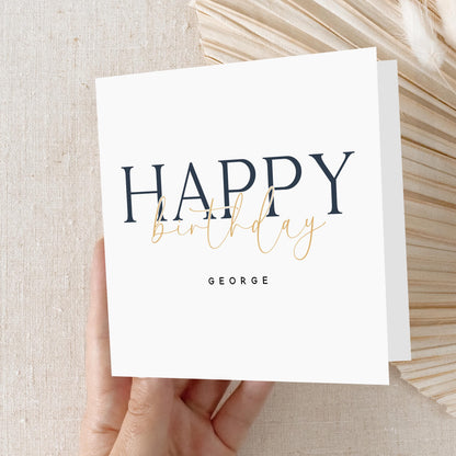 Personalised Birthday Card For Him, Birthday Card Men ,Card For Son, Boyfriend, Dad, Brother, Friend, Birthday Gift For Him, Kraft Envelope