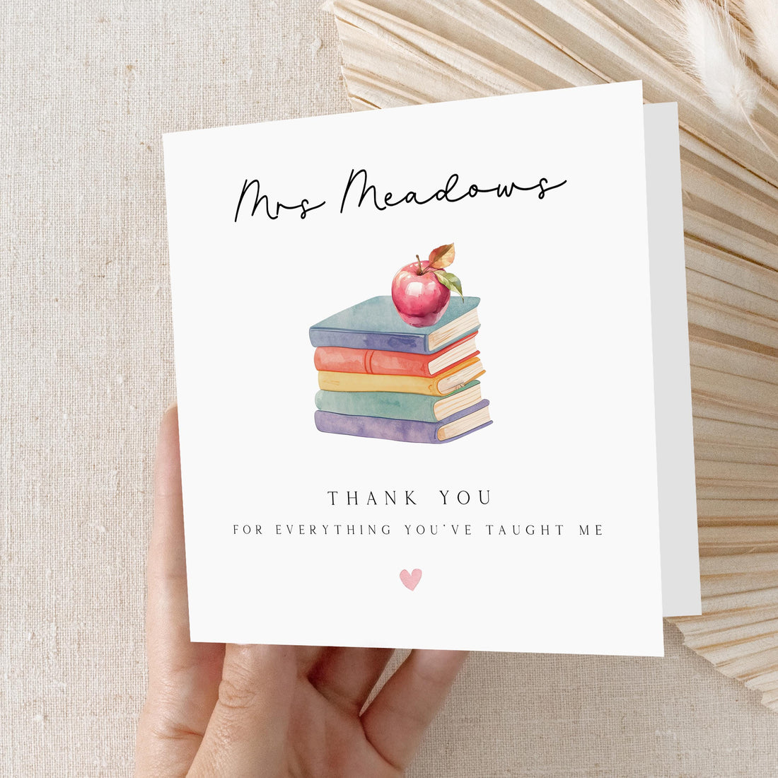 Personalised Teacher Thank You Card-School Card-Everything Taught Me Card-Teacher Gift-End Of Term Card-Teacher Appreciation Card-Handmade