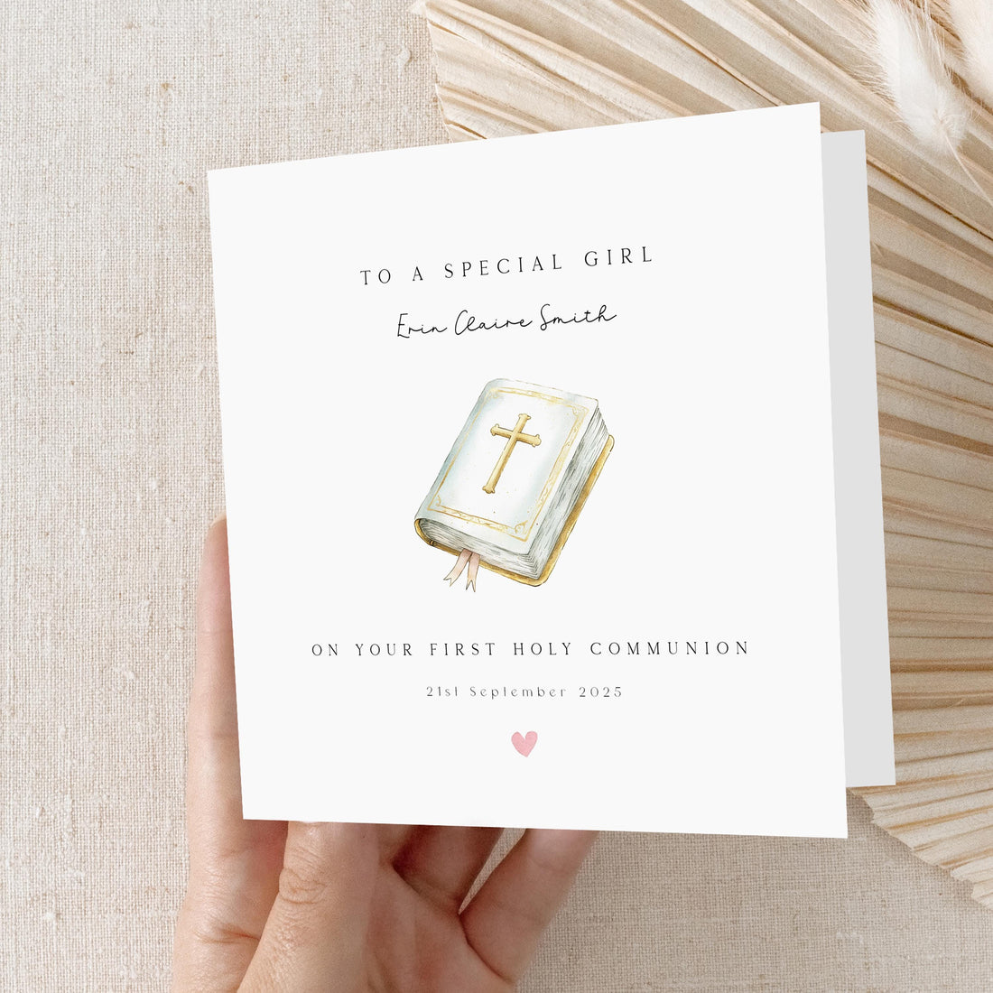 Personalised First Holy Communion Card, Girl&