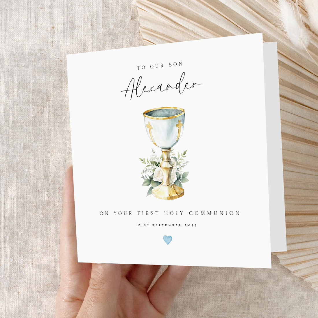 Personalised First Holy Communion Card, Boy&