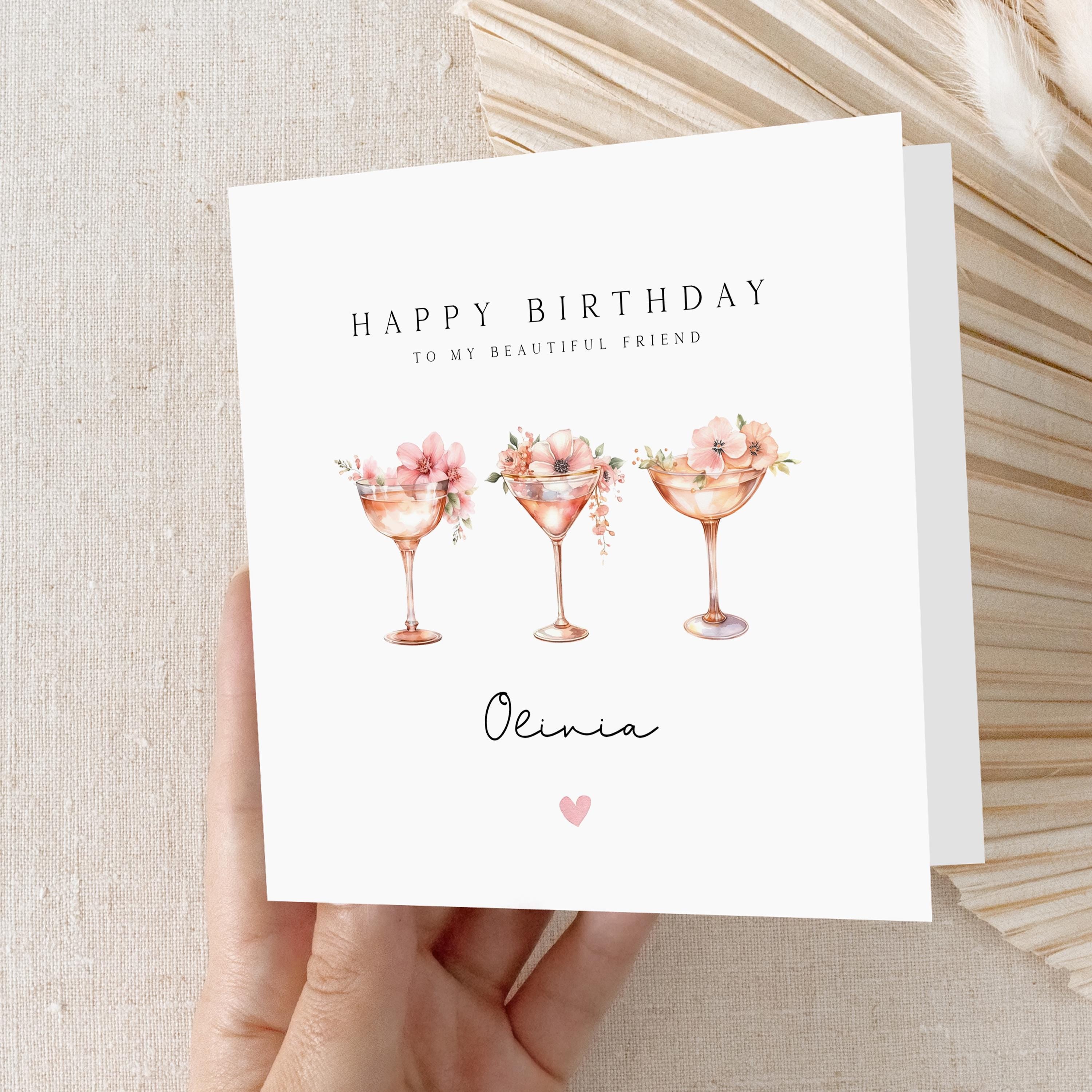 Birthday Card For Friend ,Personalised Birthday Card For Bestie, Best Friend Birthday Card, Birthday Gift Friend, Handmade Card, Milestone