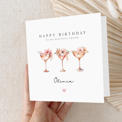 Birthday Card For Friend ,Personalised Birthday Card For Bestie, Best Friend Birthday Card, Birthday Gift Friend, Handmade Card, Milestone