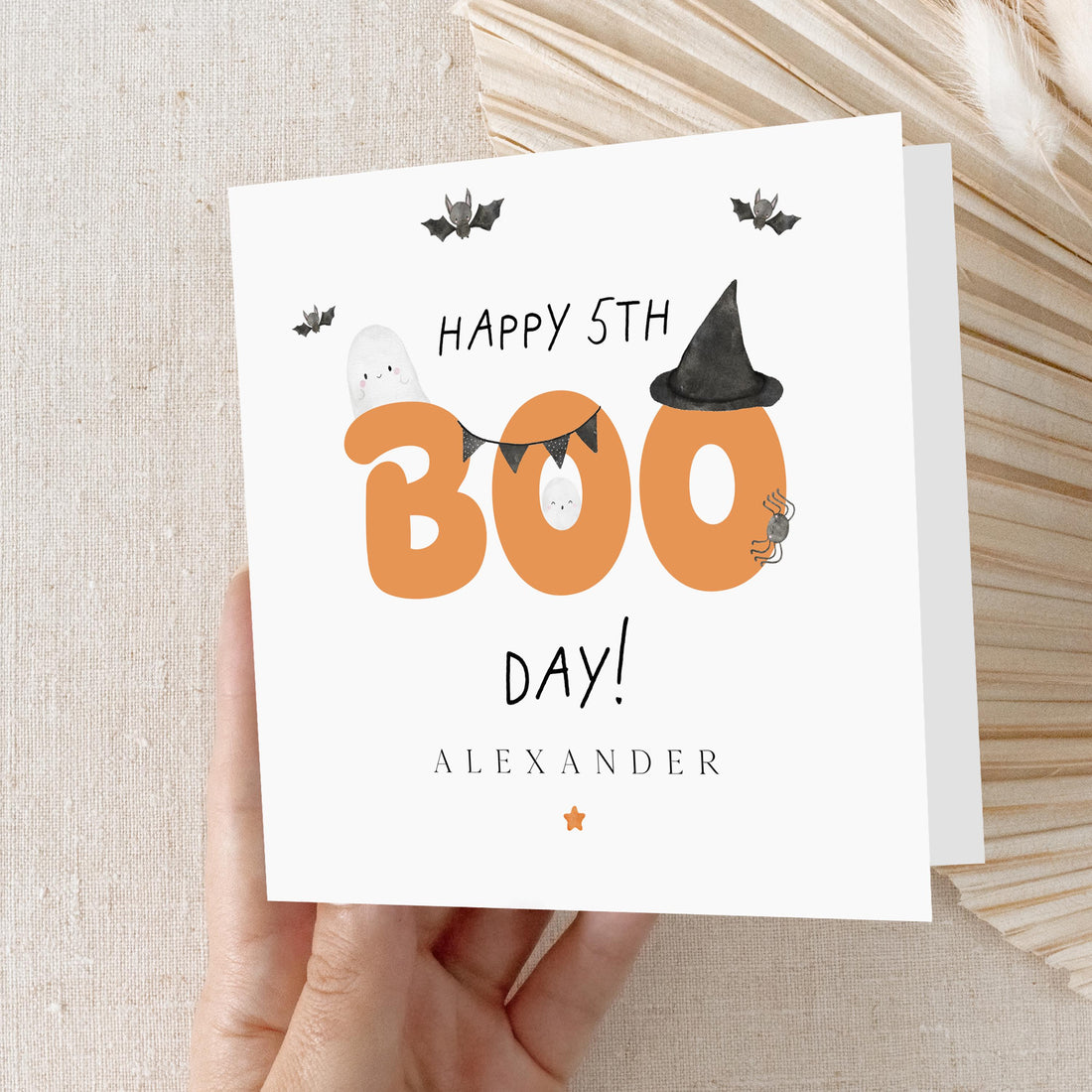 Halloween Birthday Card,Ghost Boo-thday Card,Personalised Card,Age Birthday Card For Son,Daughter, Grandson, Granddaughter,Niece,Nephew