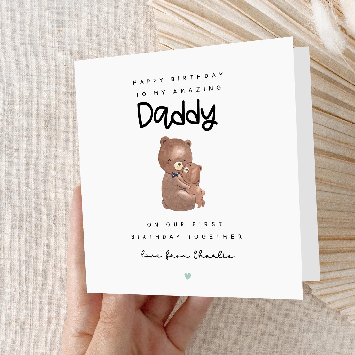 First Birthday As My Daddy Card, Birthday Card For Dad, First Birthday As Dad, Birthday Card For Him, New Dad Card, Bear Theme Handmade Card