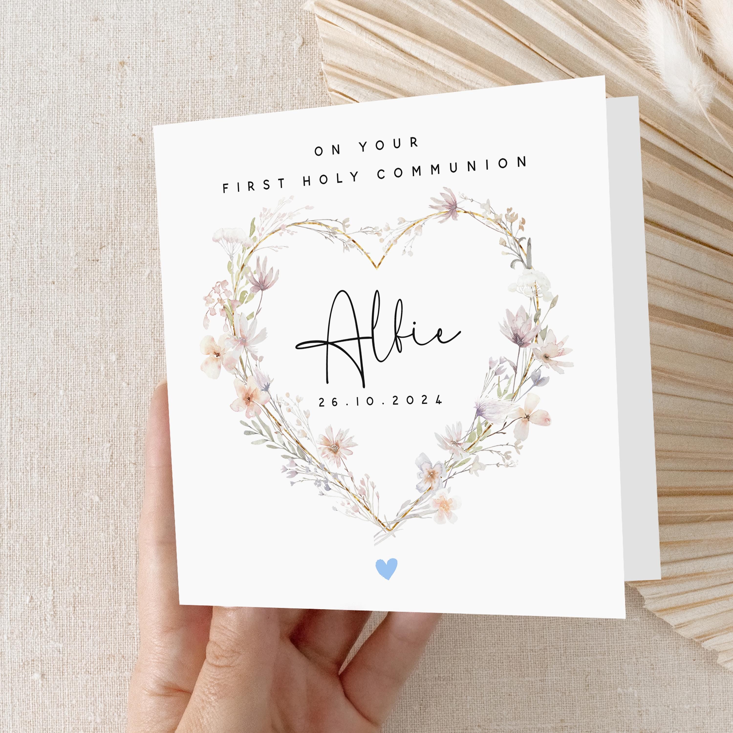 Personalised First Holy Communion Card, Boy&