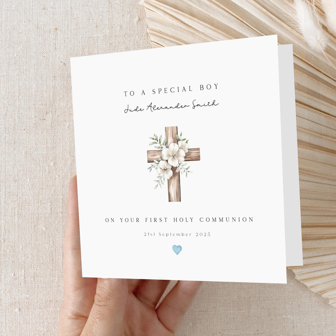 Personalised First Holy Communion Card, Boy&