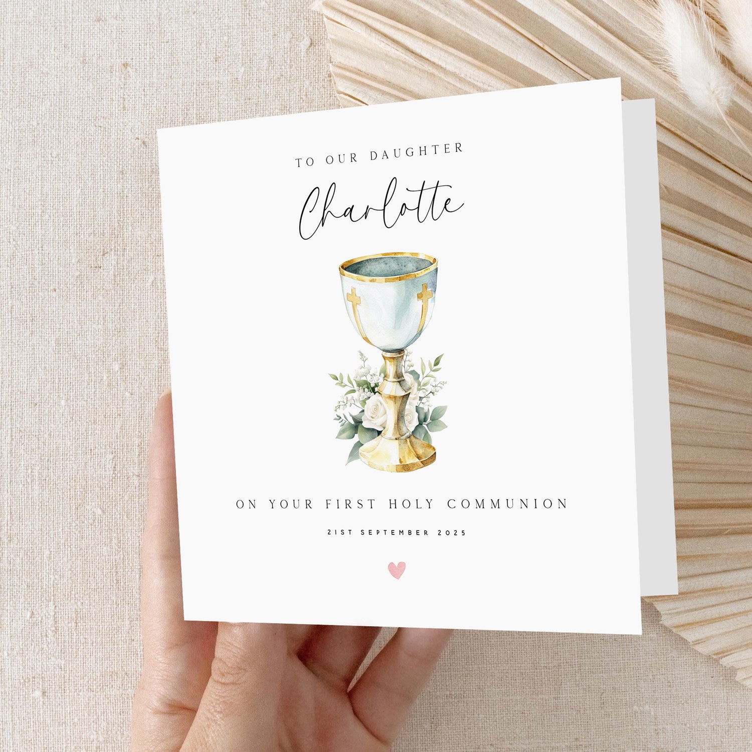 Personalised First Holy Communion Card, Girl&