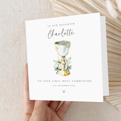 Personalised First Holy Communion Card, Girl&