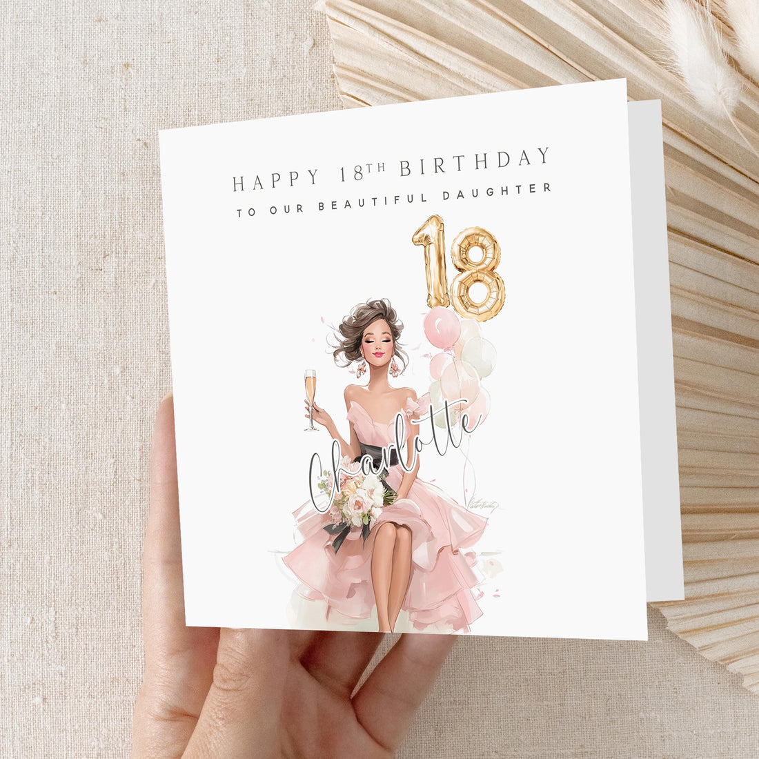 Personalised 18th Birthday Card, Special Milestone Birthday, Eighteenth,Daughter, Granddaughter, Sister, Niece Birthday Card, Girl 18