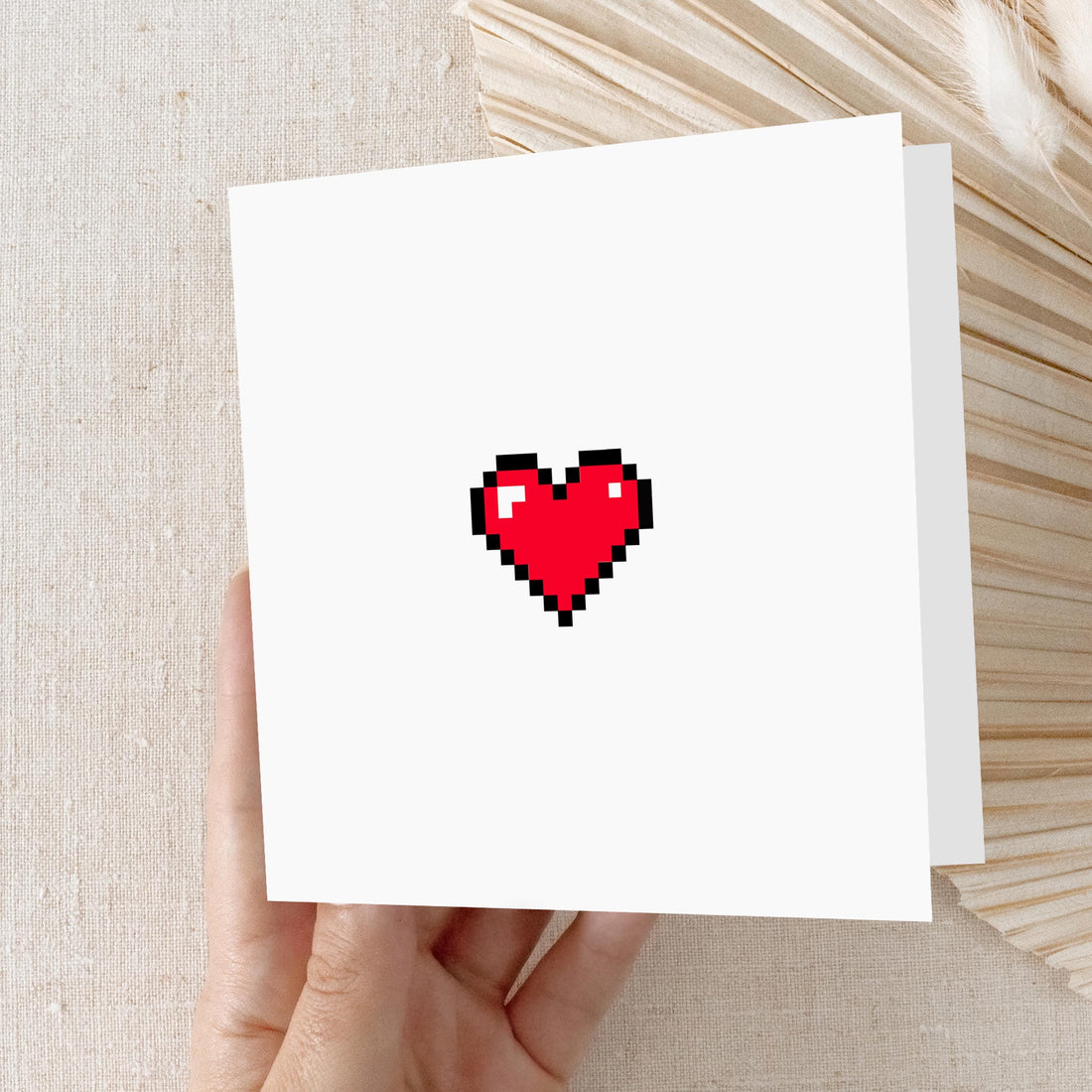 Anniversary Card 8 Bit Heart- Gamer Anniversary Card- Handmade Card -Anniversary Gift- Wife, Husband, Girlfriend, Boyfriend Anniversary Card