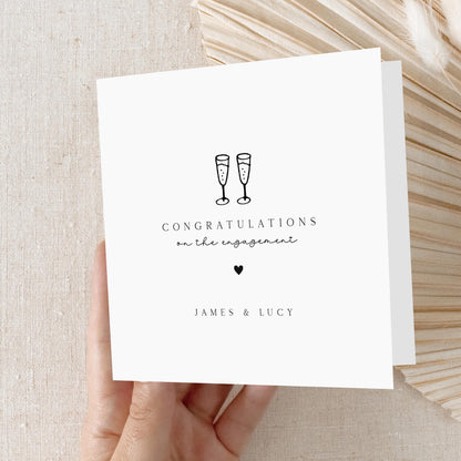 Personalised Engagement Card - Champagne Cheers- Congratulations on your engagement - Card For Son Daughter Sister Brother Friend Engagement
