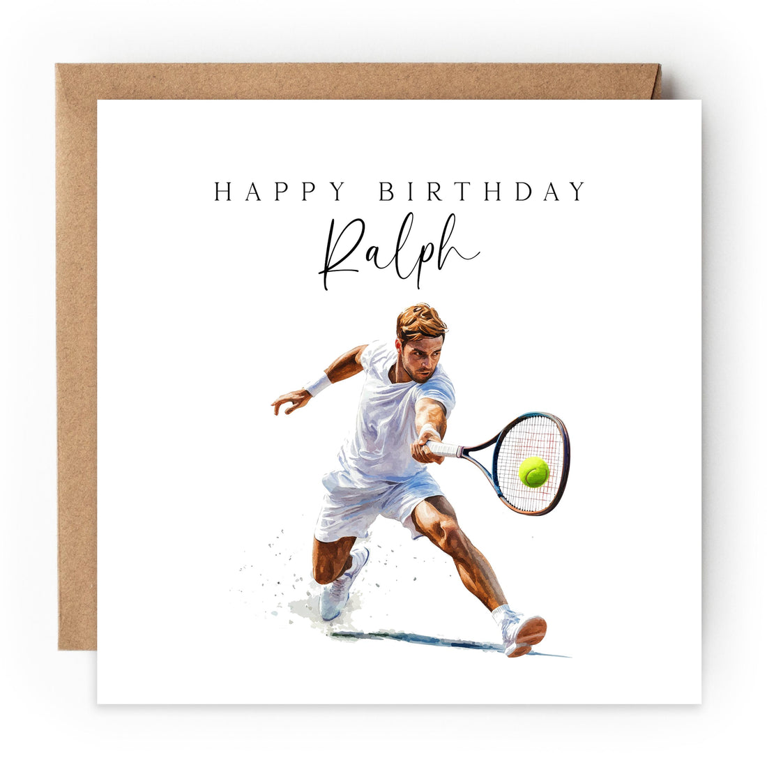 Personalised Birthday Card, Tennis Card Men, Son, Birthday Card For Husband, Dad, Uncle, Friend ,Birthday Gift, Tennis Card- Handmade Style3