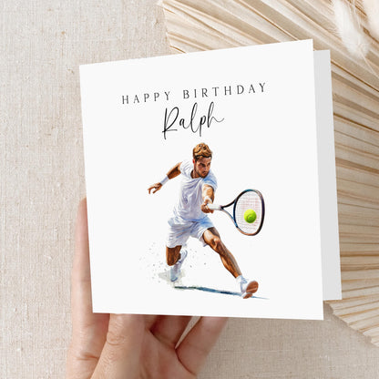 Personalised Birthday Card, Tennis Card Men, Son, Birthday Card For Husband, Dad, Uncle, Friend ,Birthday Gift, Tennis Card- Handmade Style3