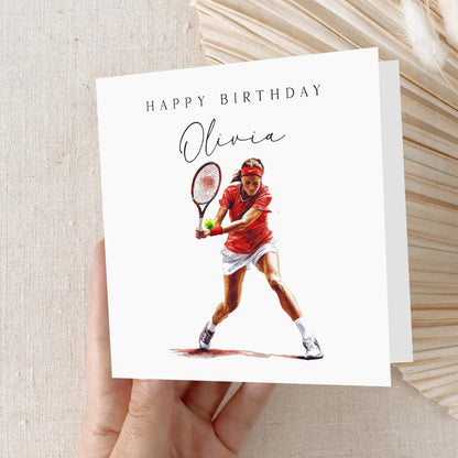 Personalised Birthday Card, Tennis Birthday Card Mum, Women, Birthday Card For Wife, Girlfriend ,Birthday Gift, Tennis Card, Handmade-Style6