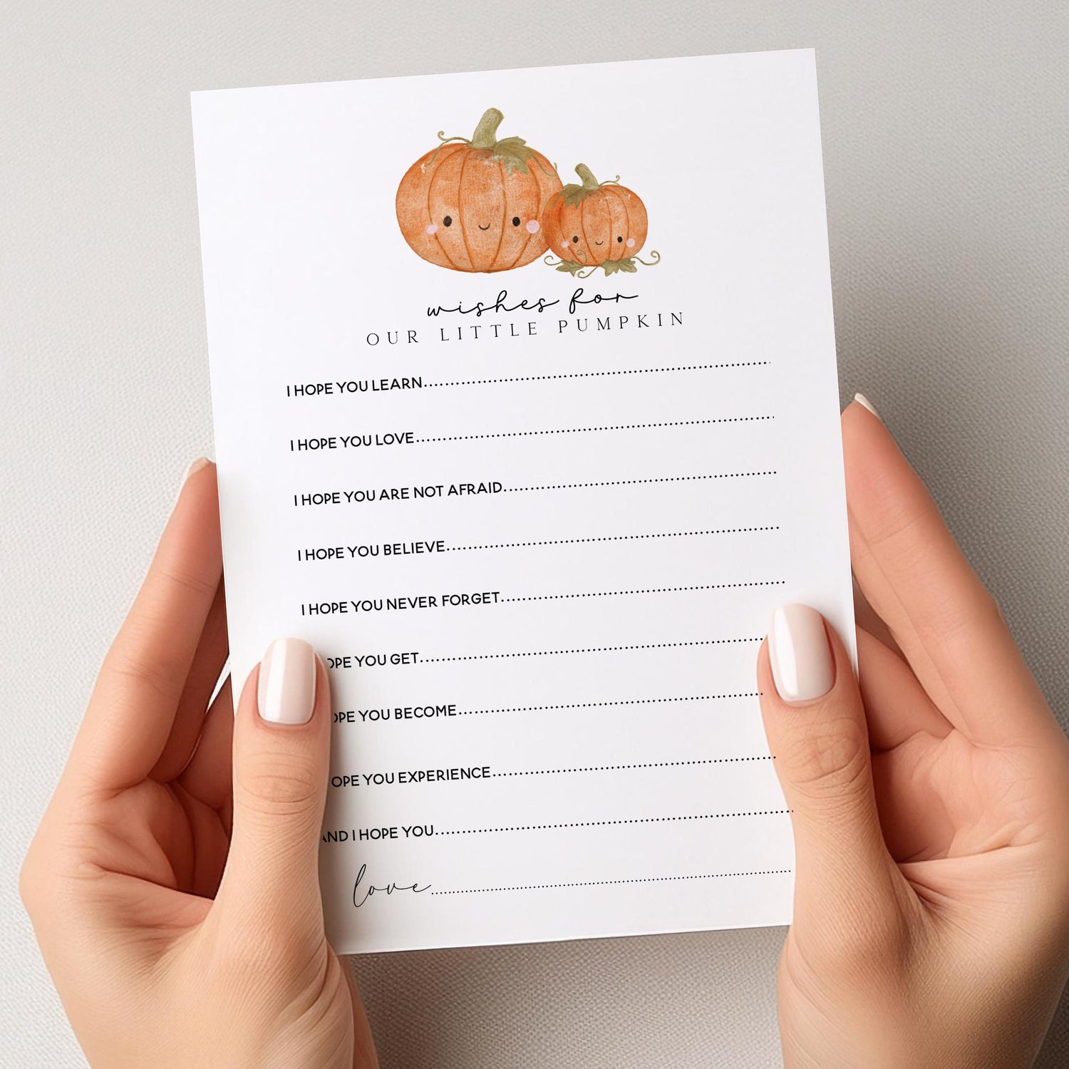 Halloween Baby Shower Games- Wishes For Baby Pumpkin Theme- Gender Neutral Baby Shower-Halloween Baby Card Games-Baby Sprinkle-Mum To Be