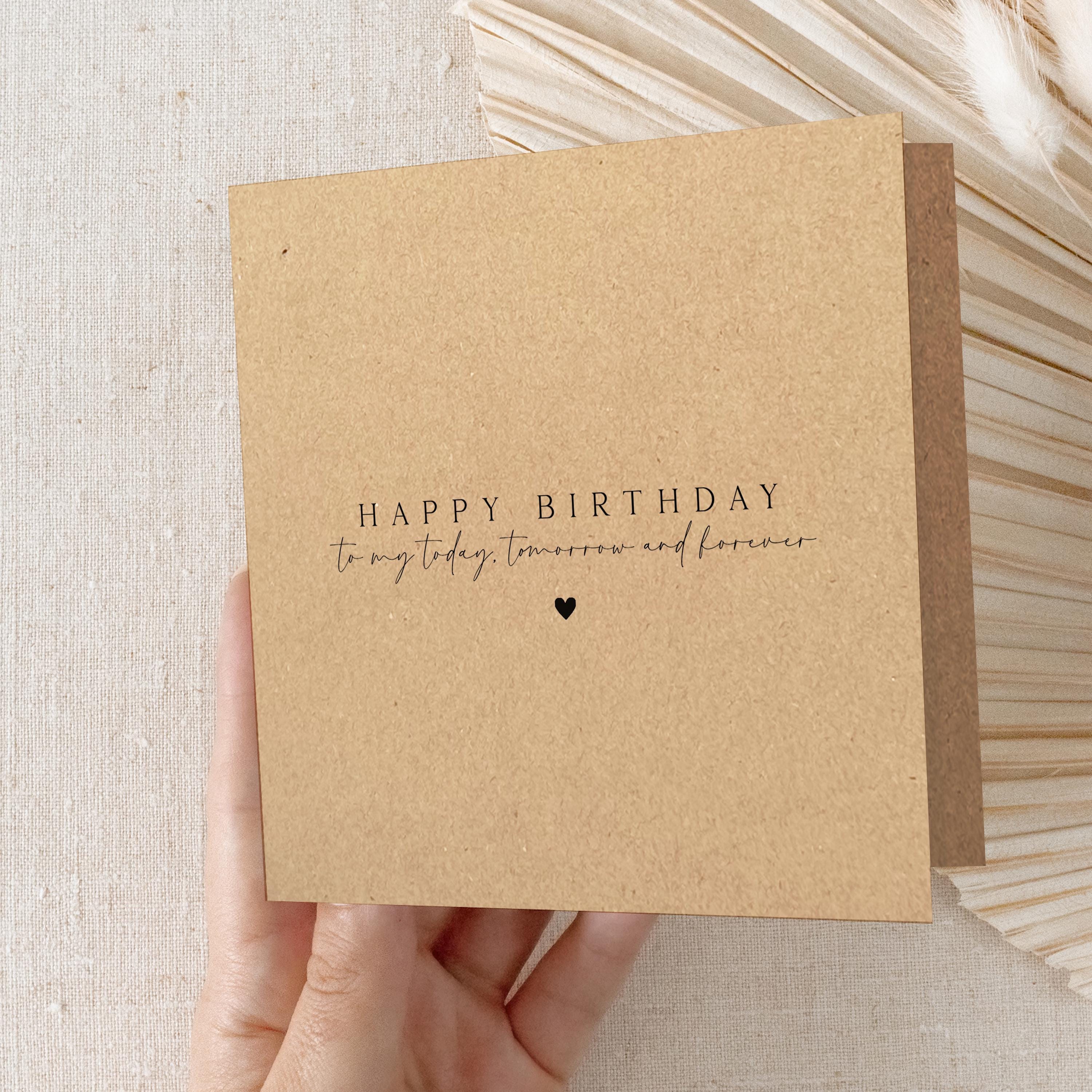 Handmade Birthday Card, Birthday Card For My Husband, Wife, Happy Birthday, Girlfriend, Boyfriend Birthday Card,To My Forever Always, Kraft