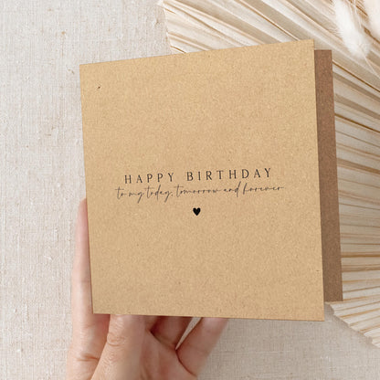 Handmade Birthday Card, Birthday Card For My Husband, Wife, Happy Birthday, Girlfriend, Boyfriend Birthday Card,To My Forever Always, Kraft