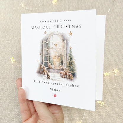 Nephew Christmas Card-Personalised Christmas Card-Christmas Card For Nephew -Nephew Christmas Gift-Custom Christmas Card-Christmas Window