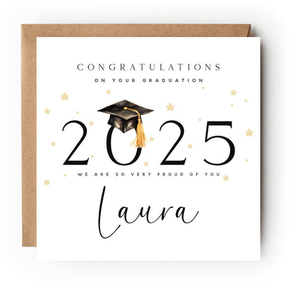 Graduation Card-Personalised Card-Graduated Star Card-Well Done-Card For Graduation Day-Card For Son, Daughter, Graduation Gift