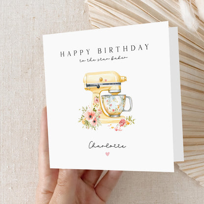 Personalised Birthday Baking Card, To A Star Baker,Birthday Card For Friend, Mum, Sister, Grandma, Auntie, Baker Card, Cooking Birthday Card