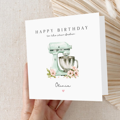 Personalised Birthday Baking Card, To A Star Baker,Birthday Card For Friend, Mum, Sister, Grandma, Auntie, Baker Card, Cooking Card Mint