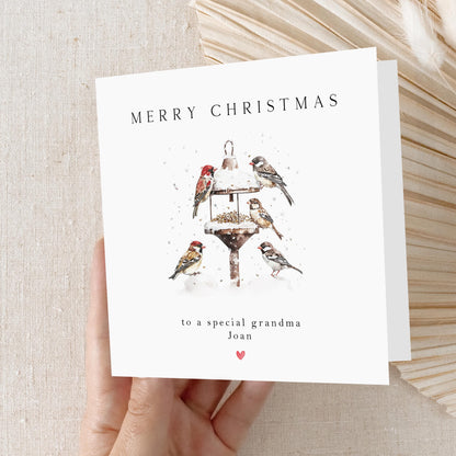 Grandma Christmas Card-Personalised Christmas Card-Christmas Card For Grandma Nan Nanna Granny -Grandma Christmas Gift- Robin Bird Card