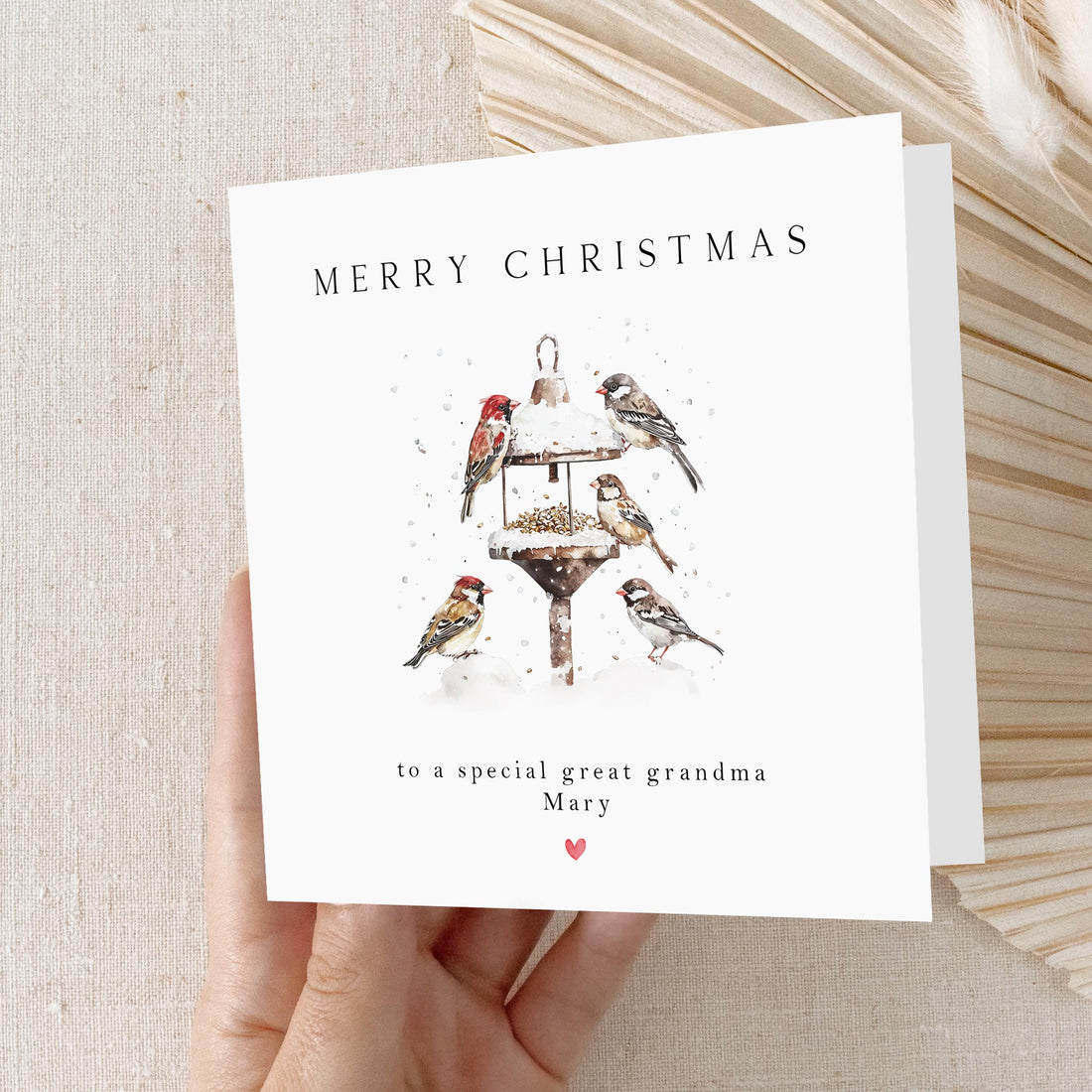 Great Grandma Christmas Card-Personalised Christmas Card-Christmas Card For Great Grandma Great Nanna Granny -Great Gran Gift-Robin Bird