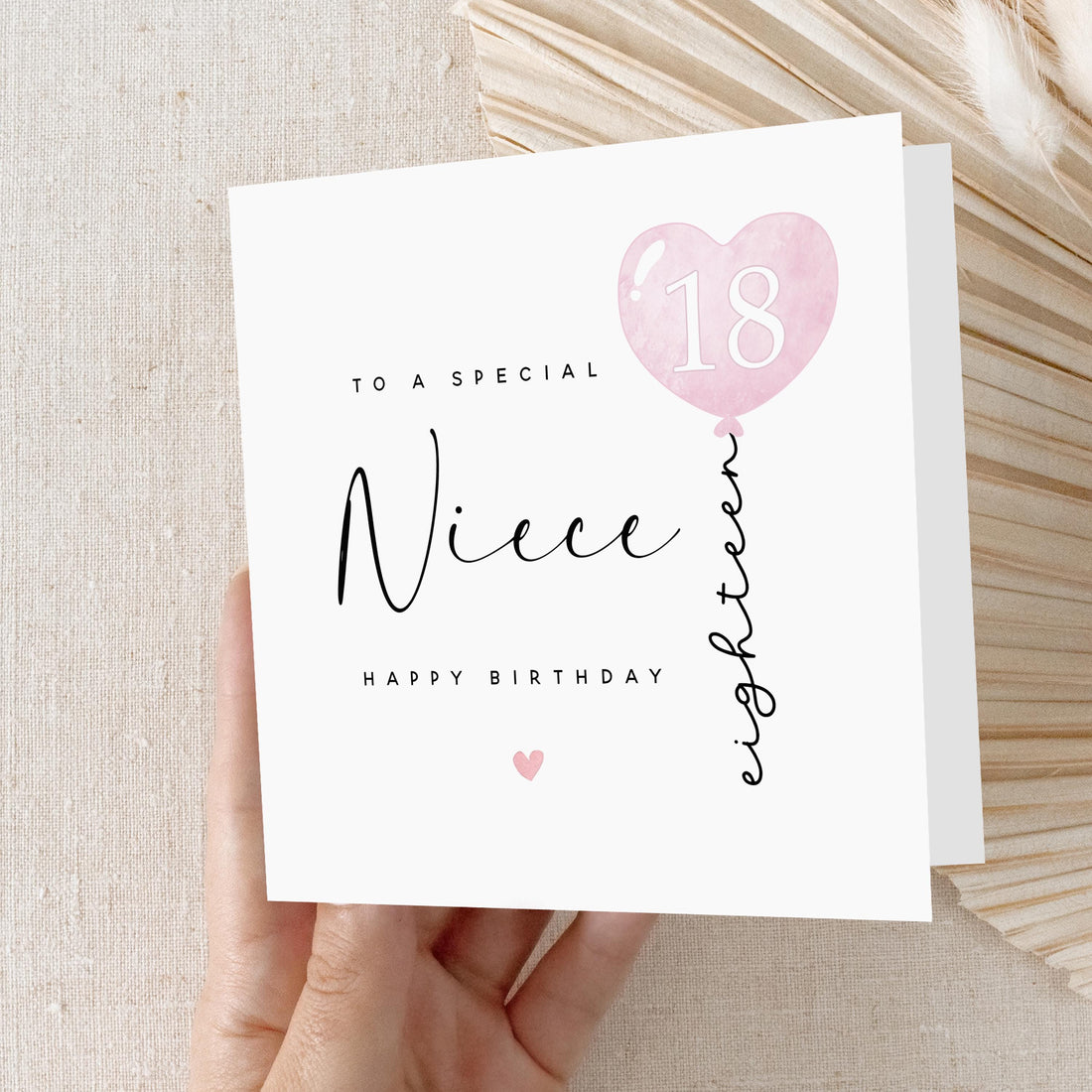 Personalised Niece Birthday Card, Special Milestone Birthday, Age Card, Card For Niece, Niece Birthday Card 13th,16th,18th,21st,30th,Balloon