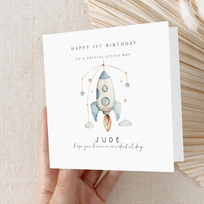 Personalised 1st Birthday Card, Space theme ,Children&