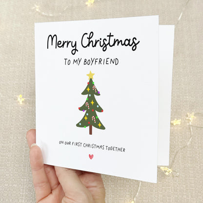 Boyfriend Christmas Card, Christmas Card For Boyfriend, Christmas Gift For Boyfriend, 1st Christmas Together, Christmas Tree, Xmas Cards