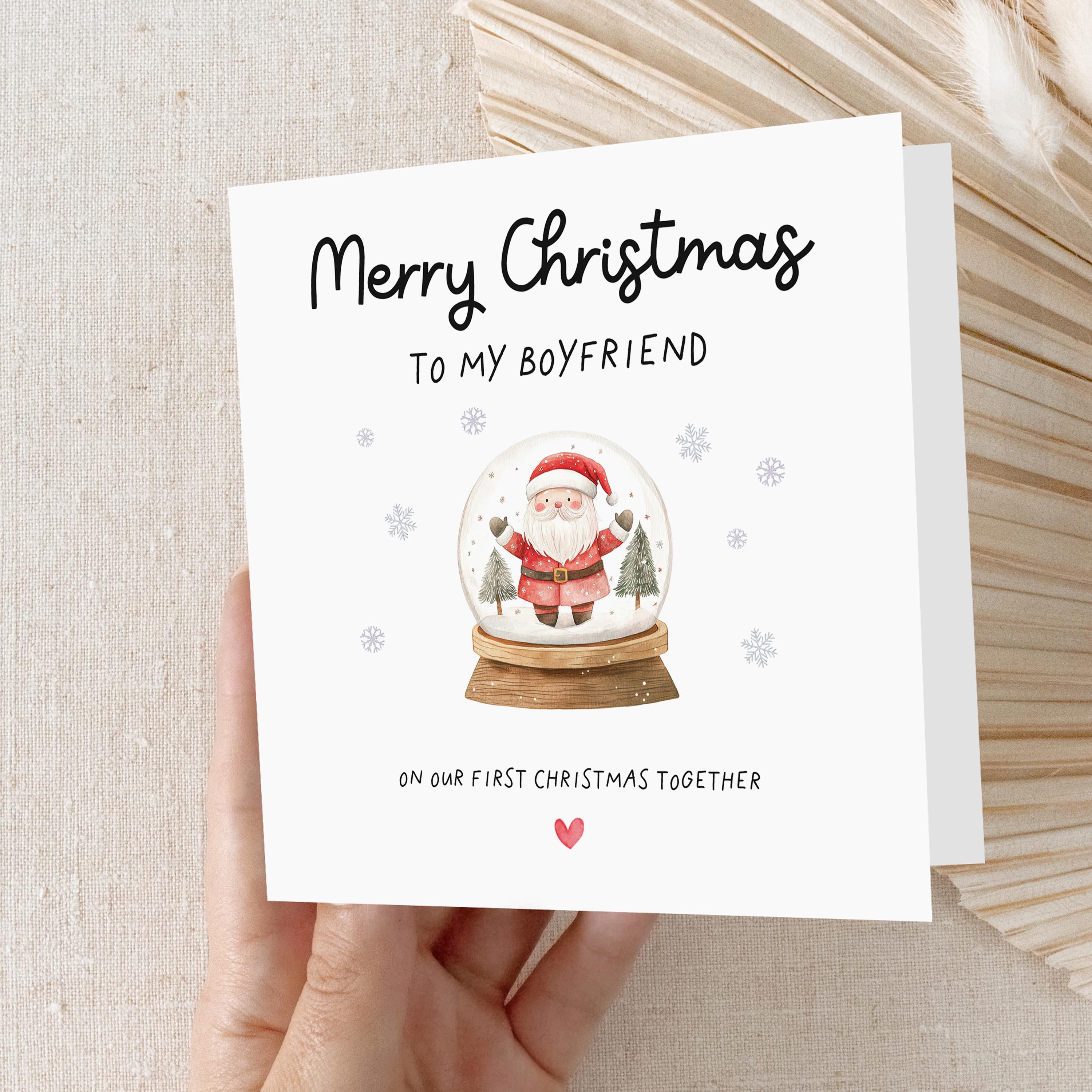Boyfriend Christmas Card, Christmas Card For Boyfriend, Christmas Gift For Boyfriend, 1st Christmas Together, Santa Claus Card, Xmas Cards