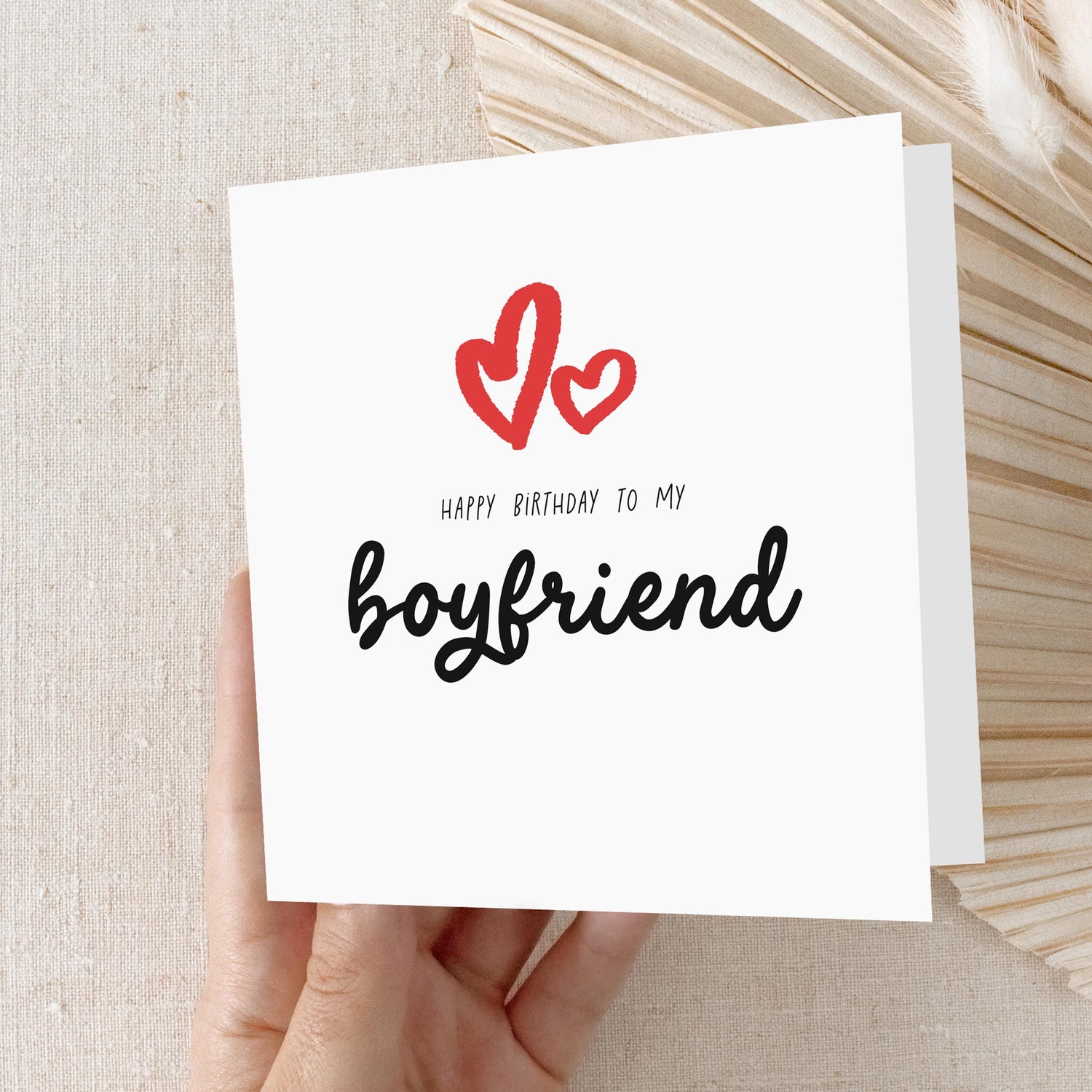 Boyfriend Birthday Card, Birthday Card For Boyfriend, Boyfriend Card, Boyfriend Birthday Gift, Boyfriend, Minimal Heart, To My Boyfriend